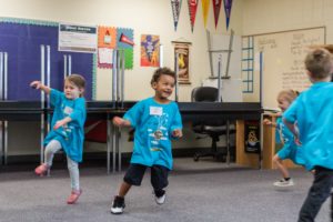 Young Children having fun during a MAT Camp class