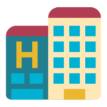 Lodging Icon - graphic of a hotel