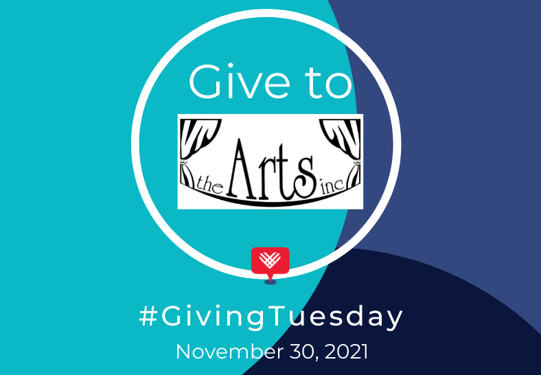 Giving Tuesday heart with the Arts Inc Logo