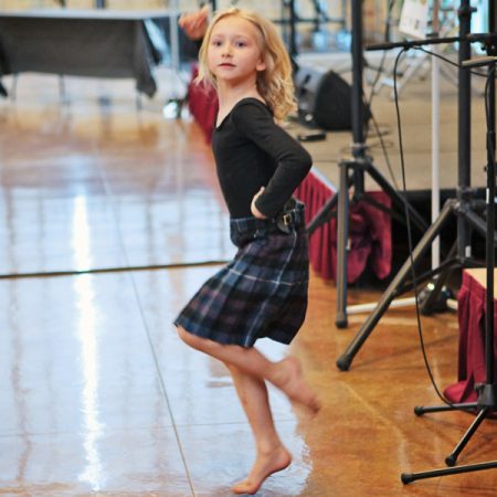 Young girl step-dancing